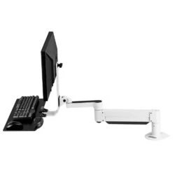 TRS2718 Monitor Arm And Keyboard Tray -TechCore Sales Store trs2718 monitor arm keyboard tray system side white extended