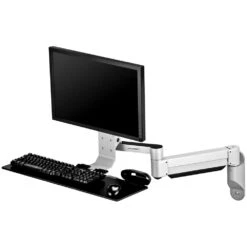 TRS2718 Monitor Arm And Keyboard Tray -TechCore Sales Store trs2718 premium monitor arm keyboard tray system wall mount metallic gray extended