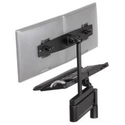 TRS2818D Dual Monitor And Keyboard Arm 13 TRS2818D Dual Monitor And Keyboard Arm -TechCore Sales Store trs2818d dual monitor keyboard tray arm black rear 2020