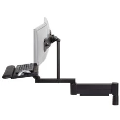 TRS2818D Dual Monitor And Keyboard Arm 14 TRS2818D Dual Monitor And Keyboard Arm -TechCore Sales Store trs2818d dual monitor keyboard tray arm black side 2020