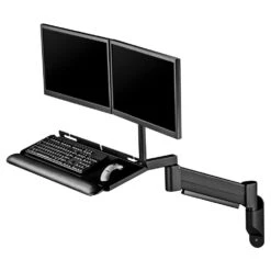 TRS2818D Dual Monitor And Keyboard Arm 19 TRS2818D Dual Monitor And Keyboard Arm -TechCore Sales Store trs2818d dual monitor keyboard tray arm black wall mount
