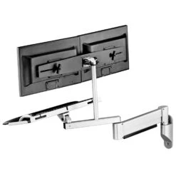 TRS2818D Dual Monitor And Keyboard Arm 18 TRS2818D Dual Monitor And Keyboard Arm -TechCore Sales Store trs2818d dual monitor keyboard tray arm gray wall mount rear