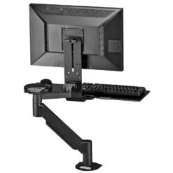 TRS7000 Monitor And Keyboard Arm 24 TRS7000 Monitor And Keyboard Arm -TechCore Sales Store trs7000 monitor arm keyboard tray kit back view desk mount up black
