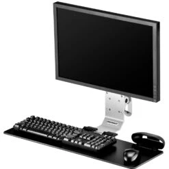 TRS91 Monitor Wall Mount With Keyboard Tray -TechCore Sales Store trs91 low profile wall mount monitor keyboard metallic gray