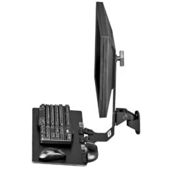TRS91 Monitor Wall Mount With Keyboard Tray -TechCore Sales Store trs91 low profile wall mount monitor keyboard side view