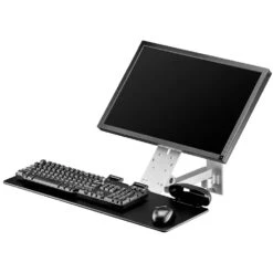 TRS91HD Heavy-Duty Wall Mount Monitor And Keyboard -TechCore Sales Store trs91hd heavy duty monitor arm keyboard tray tilted gray