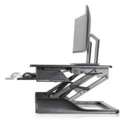 Winston Desk™ Sit Stand Workstation -TechCore Sales Store winston desk 36 black retractable lower work surface 1