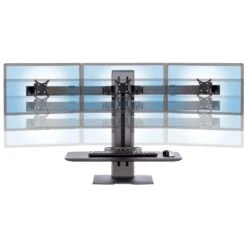 Triple Monitor Powered Sit-Stand Workstation 20 Triple Monitor Powered Sit-Stand Workstation -TechCore Sales Store winston e3 triple monitor workstation height adjustment