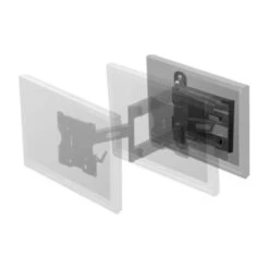 WMHA2480 Heavy Duty Wall Mounted Monitor Arm 10 WMHA2480 Heavy Duty Wall Mounted Monitor Arm -TechCore Sales Store wmha2480 wall mount black extended arm adjustment front isometric view