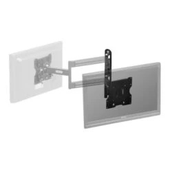 WMHA2480 Heavy Duty Wall Mounted Monitor Arm 11 WMHA2480 Heavy Duty Wall Mounted Monitor Arm -TechCore Sales Store wmha2480 wall mount black extended arm swivel adjustment front isometric view